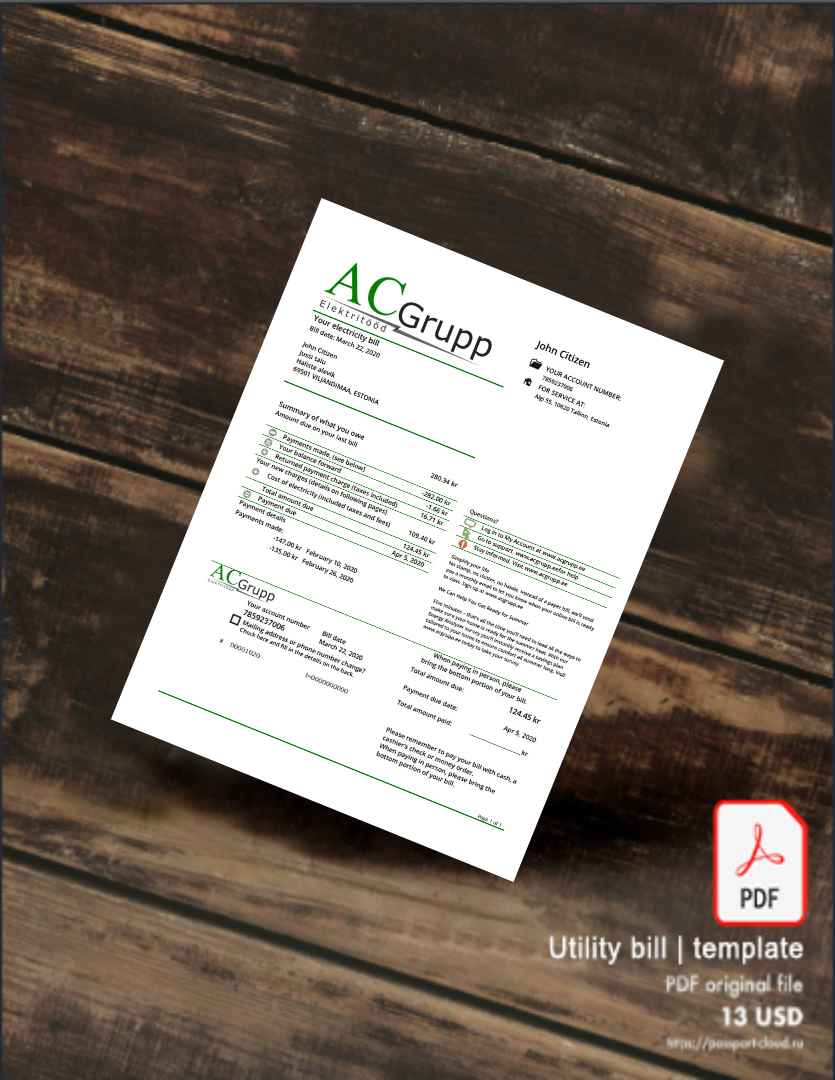 Utility bill | Albanian Power | Albania